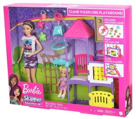 Barbie chůva na hřišti herní set