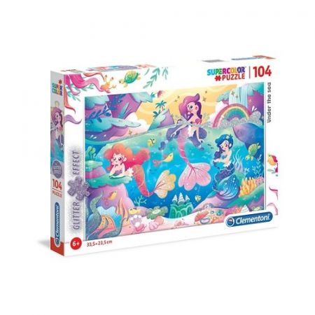 Puzzle Supercolor Glitter 104 dílků Pod mořem
