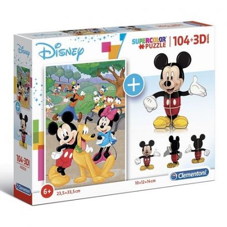 Puzzle Supercolors 104 dílků + 3D model Mickey Mous