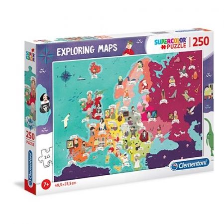 Puzzle Exploring Maps 250 dílků Skvělí lídé v Evropě