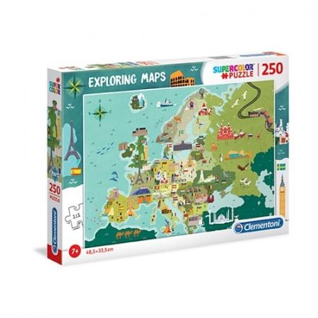 Puzzle Exploring Maps 250 dílků Skvělá místa v Evropě