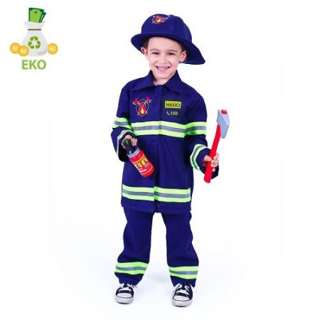 Dětský kostým hasič s českým potiskem (M) EKO