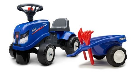 Odstrkovadlo - traktor Iseki modré s volantem a valníkem