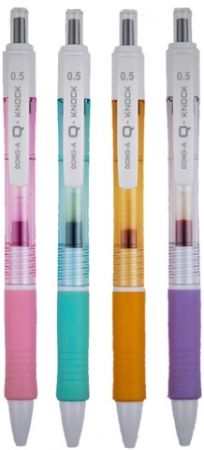 Kuličkové pero Q - knock 0,5mm modré - MIX barev - Quick Dry Ink