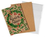 Přáníčko BeBechy - recyklovaný papír - Krásné Vánoce