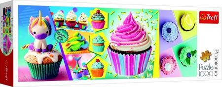 Puzzle panoramatické Barevné cupcaky 1000 dílků