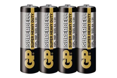 Baterie AA tužková 1,5V 4 kusy GP Supercell  ve fólii (GP R6) Zinkouhlíková baterie