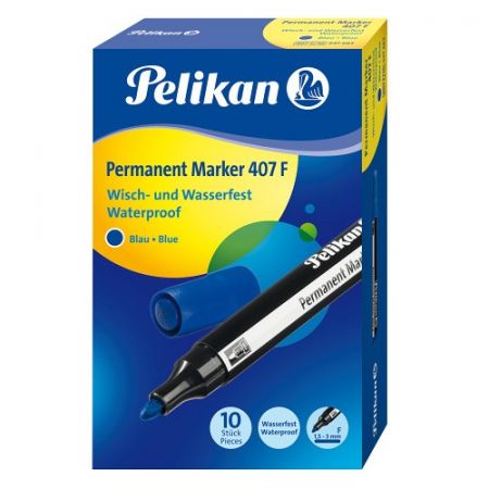 Popisovač permanentní Pelikan 407F Kuličkové modré  - PELIKAN