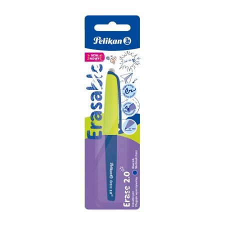 Gumovací pero Pelikan, 1 ks na blistru, modré