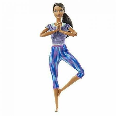 Barbie V pohybu tmavovláska ve fialovém topu