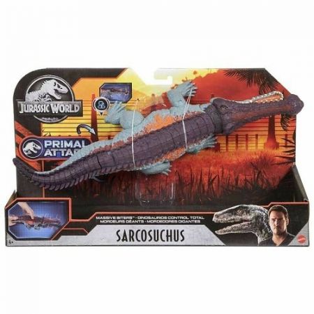Jurský světt Sarcosuchus dinosaurus s velkými čelistmi