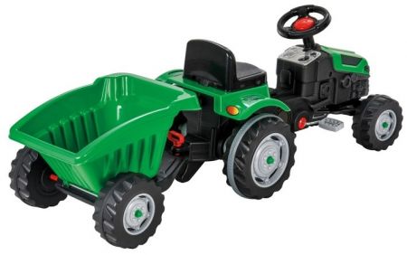 Traktor šlapací s valníkem zelený