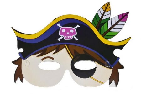 Maska papírová pirát 26x19 cm, 6ks 