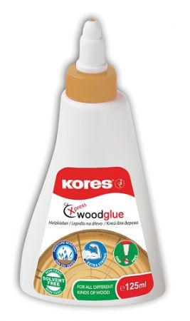 KORES Bílé lepidlo na dřevo Wood Glue 125 ml, rychlouzávěr