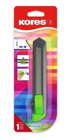 KORES Odlamovací nůž KC 18 mm, plast, mix 4 neonových barerv