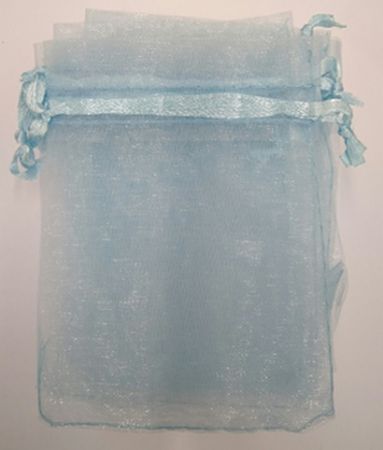 Dárkový sáček organza 7,5x10cm sv. modrá