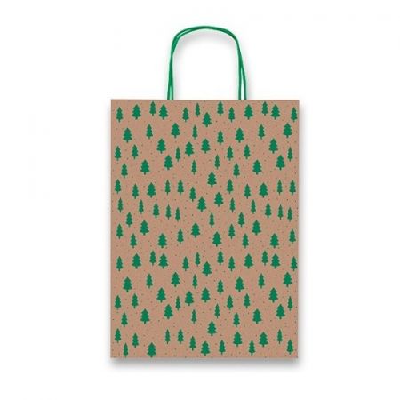 Dárková taška Kraft Natale zelená