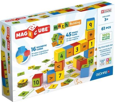 GEOMAG Magicube Math Building Recycled Clips 61 pcs