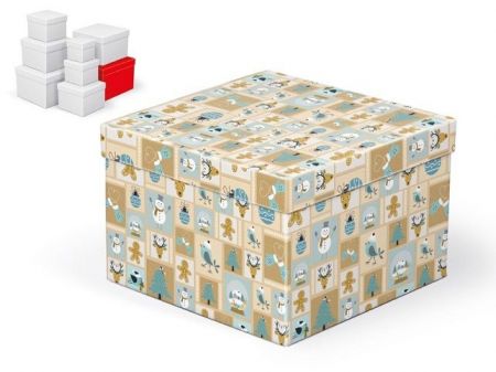 Krabice dárková vánoční C-V001-H 22x22x15cm