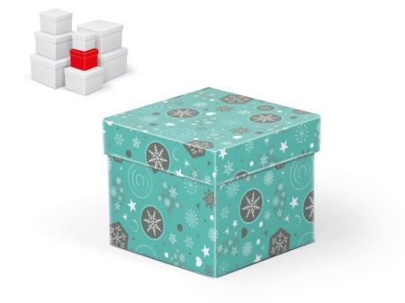 Krabice dárková vánoční C-V002-B 10x10x9cm
