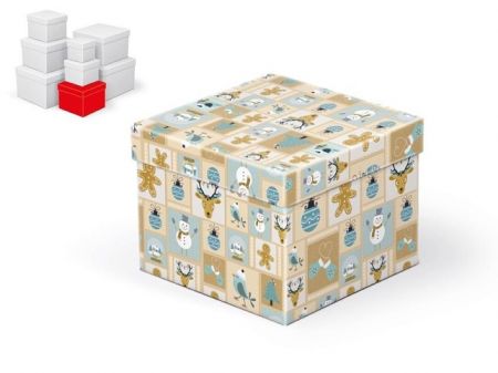Krabice dárková vánoční C-V001-D 14x14x11cm