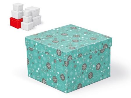 Krabice dárková vánoční C-V002-G 20x20x14cm
