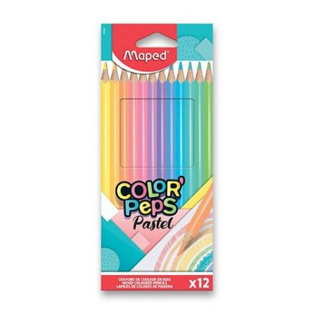 Pastelky trojhranné MAPED Color&sbquo;  Peps 12ks pastel