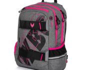 Studentský batoh OXY Sport GREY LINE pink 