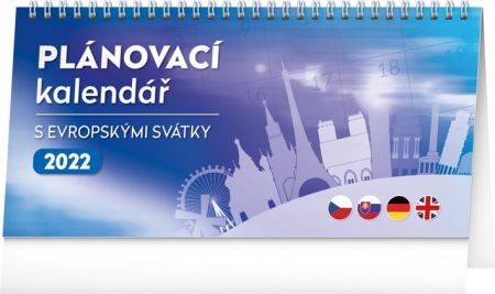 Stolní kalendář Plánovací s evropskými svátky 25 × 12,5 cm