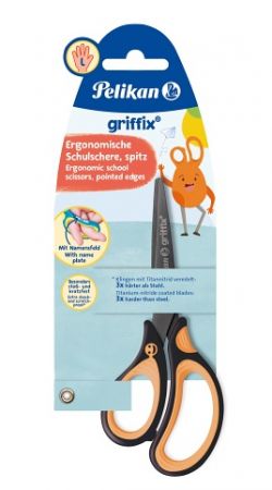 Griffix nůžky pro leváky, černé, blistr
