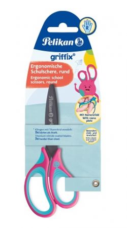 Griffix nůžky pro praváky, růžobé, blistr