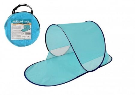 Stan plážový s UV filtrem 140x70x62cm samorozkládací polyester/kov ovál modrý v látkové 