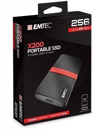 SSD (externí paměť) &quot;X200&quot;, 256GB, USB 3.2, 420/450 MB/s, EMTEC ECSSD256GX200