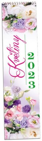 Kalendář nástěnný Květiny 2023 / 10,8cm x 46,5cm / KN222