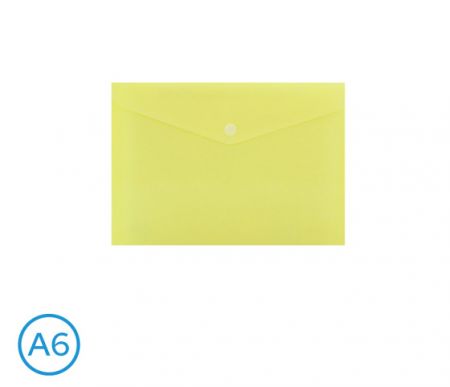 Obal spisový s klopou a drukem A6 pastel LUMA, žlutý