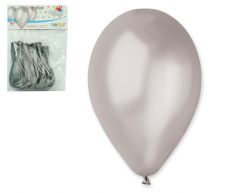 OB balónky GM90 - 10 balónků 26cm metal. stříbrná