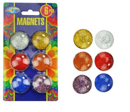 Magnet Glitter 3cm/6ks