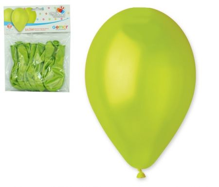 OB balónky metal zelené GM90 - 10 balónků 