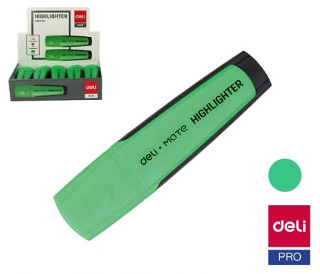 Zvýrazňovač DELI EU35050 zelený plochý