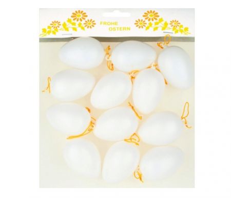 Vajíčka plastové bílé 6cm,12ks 8230