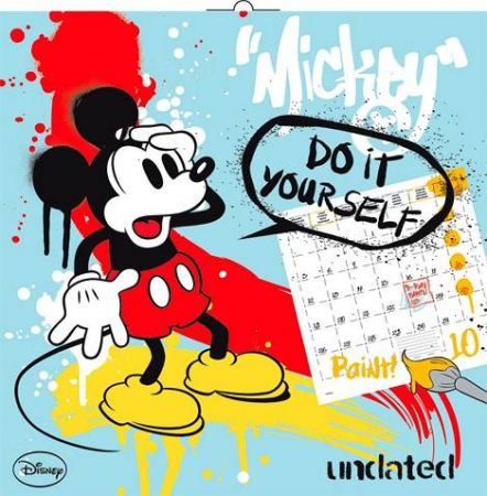 Kalendář nástěnný NEDATOVANÝ poznámkový Mickey Mouse s omalovánkami PGP-2205