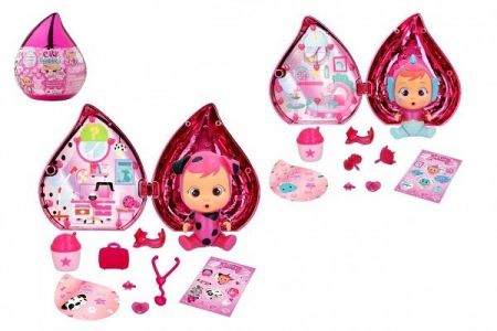CRY BABIES Magické slzy Růžová edice plast panenka s domečkem a doplňky v slze 12x14cm 12k