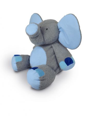 Slon Valda 90 cm, šedo-modrý