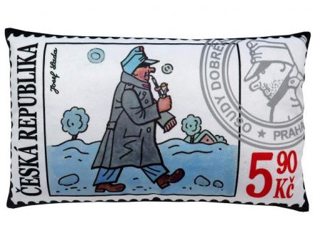 Polštář 30x18 cm, Švejk v zimě, poštovní známka
