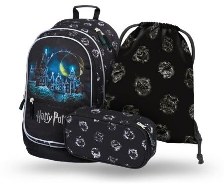 BAAGL Školní set 3 Core Harry Potter Bradavice: batoh, penál, sáček