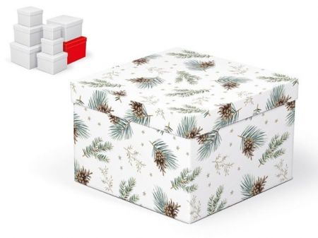 Krabice dárková vánoční C-V006-H 22x22x15cm