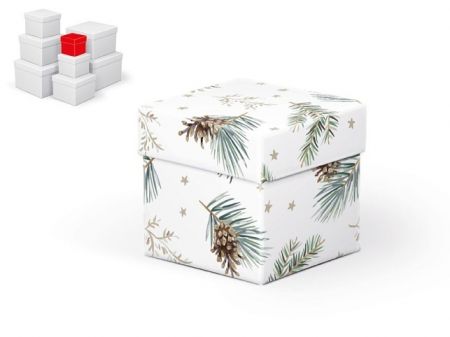 Krabice dárková vánoční C-V006-A 8x8x8cm