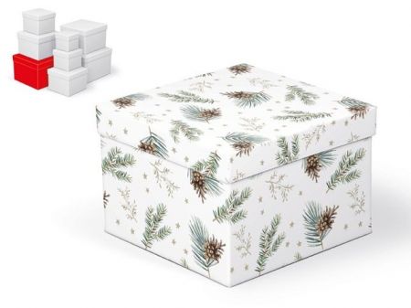 Krabice dárková vánoční C-V006-G 20x20x14cm