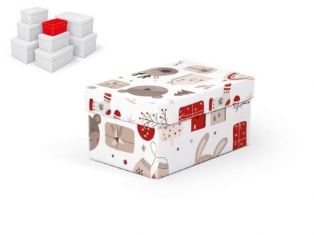 Krabice dárková vánoční B-V007-A 16x10x8cm