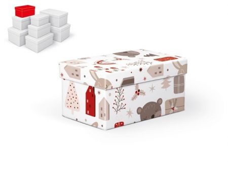 Krabice dárková vánoční B-V007-B 18x11x9cm